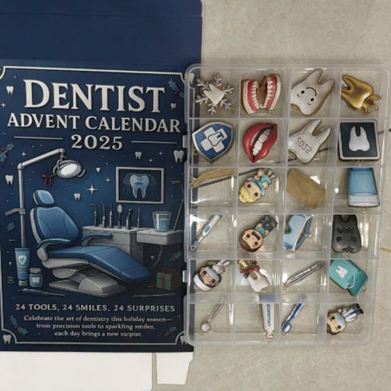 Dentist Advent Calendar 2026 Dental Ornaments Christmas Countdown Gift Dental Hygienist Gift Dental Assistant Gift Tooth Decor