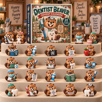 Dentist Beaver Advent Calendar 2026 - 24-Day Countdown, Acrylic Charms