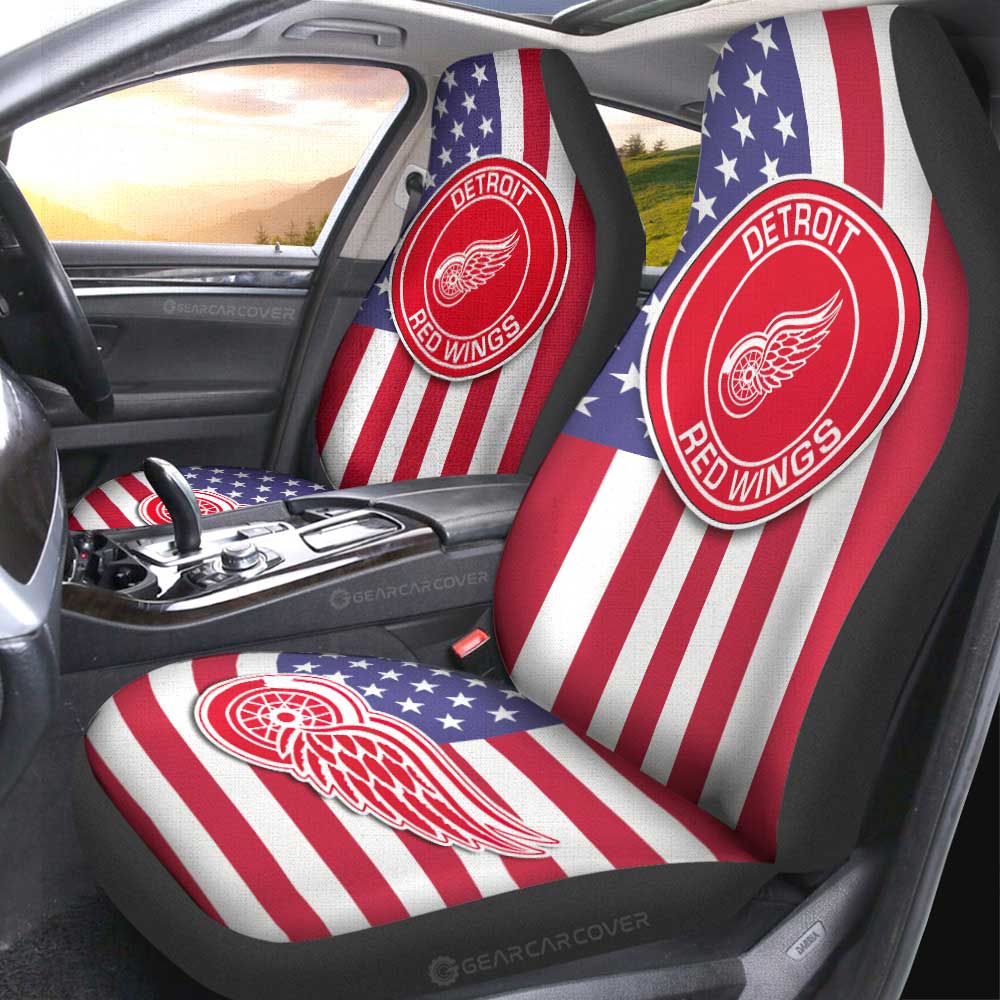 Detroit Red Wings Car Seat Covers Custom Car Decor Accessories