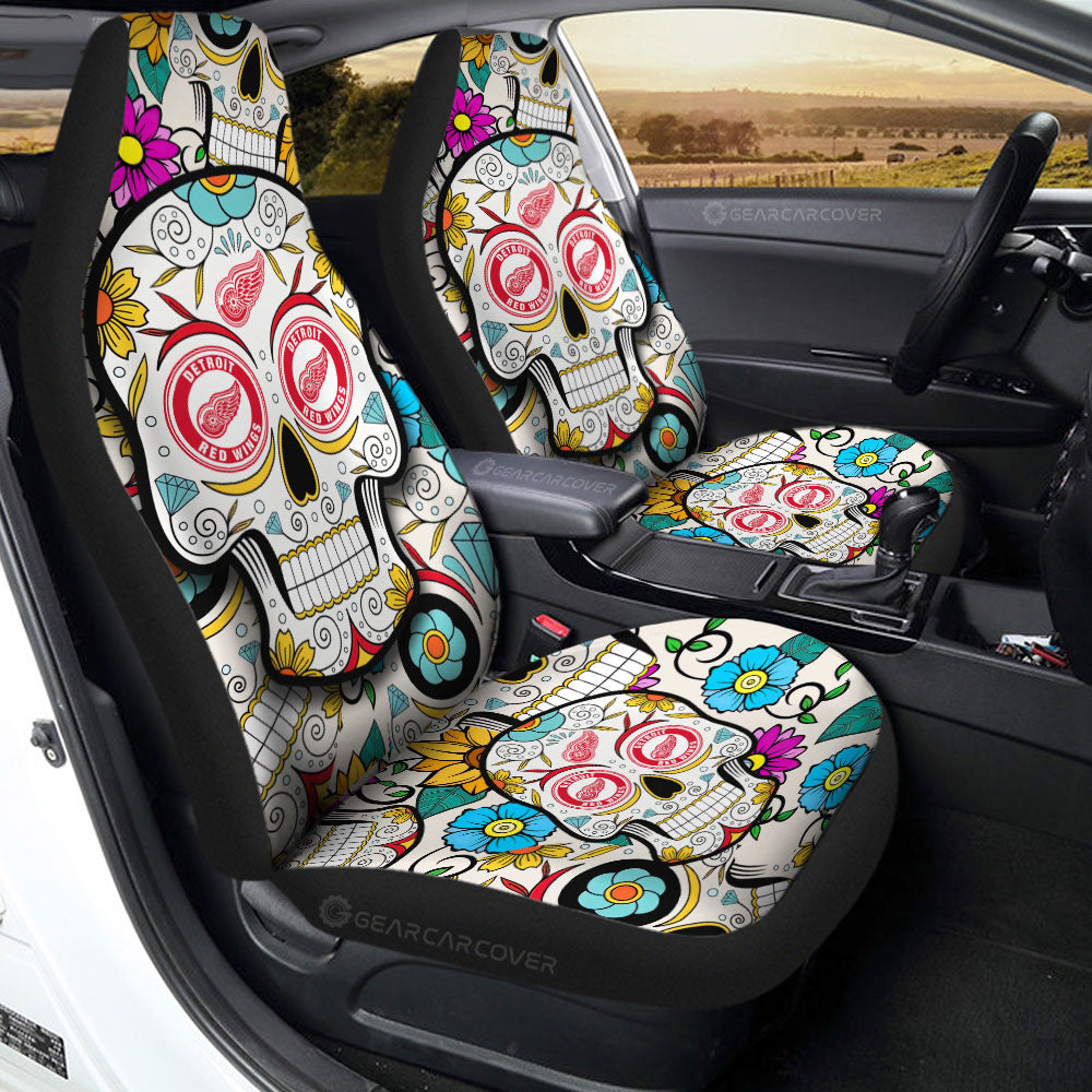 Detroit Red Wings Car Seat Covers Custom Sugar Skull Car Accessories