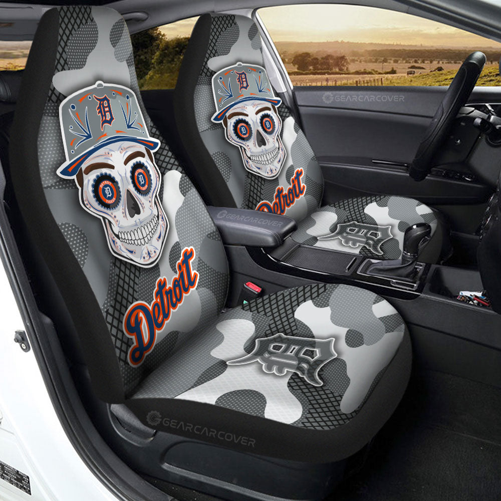 Detroit Tigers Car Seat Covers Skull Theme Collection