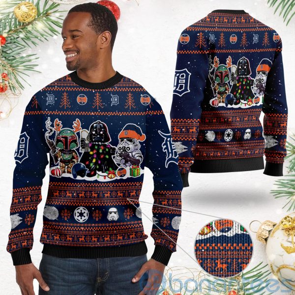 Detroit Tigers Star Wars Ugly Christmas 3D Sweater