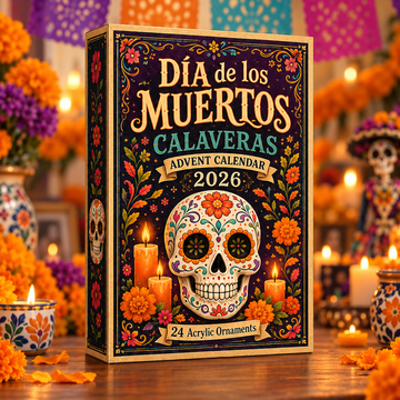 Dia De Los Muertos Calaveras Advent Calendar 2026 24 Day Festive Countdown Acrylic Charms Blind Box Gift For Family Friends