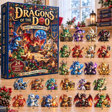 Dice Quest Dragons advent calendar 2026 - 24-Day Countdown, Acrylic Charms