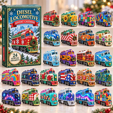 Diesel Locomotive Advent Calendar 2026 - 24-Day Countdown, Acrylic Charms