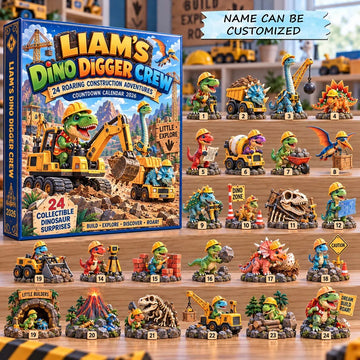 Dino Digger Crew advent calendar 2026 - 24-Day Countdown, Acrylic Charms