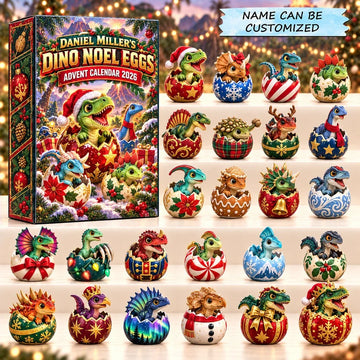 Dino Noel Eggs Advent Calendar 2026 - 24-Day Countdown, Acrylic Charms