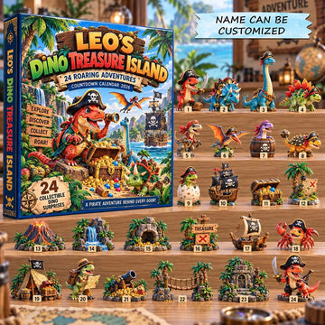 Dino Treasure Island advent calendar 2026 - 24-Day Countdown, Acrylic Charms
