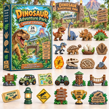 Dinosaur Adventure Park Advent Calendar 2026 - 24-Day Countdown, Acrylic Charms