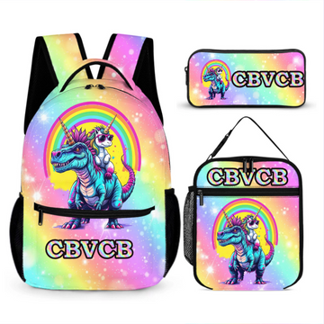 Dinosaur Unicorn Backpack - Personalized Name Backpack - School Season Gift