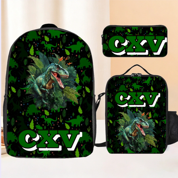 Dinosaur in Tropical Forest Custom Backpack - Personalized Name