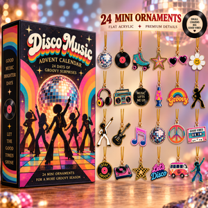 Disco Music Advent Calendar 24 Mini Acrylic Ornament Charms 24 Days Of Groovy Surprises Retro Christmas Countdown Gift