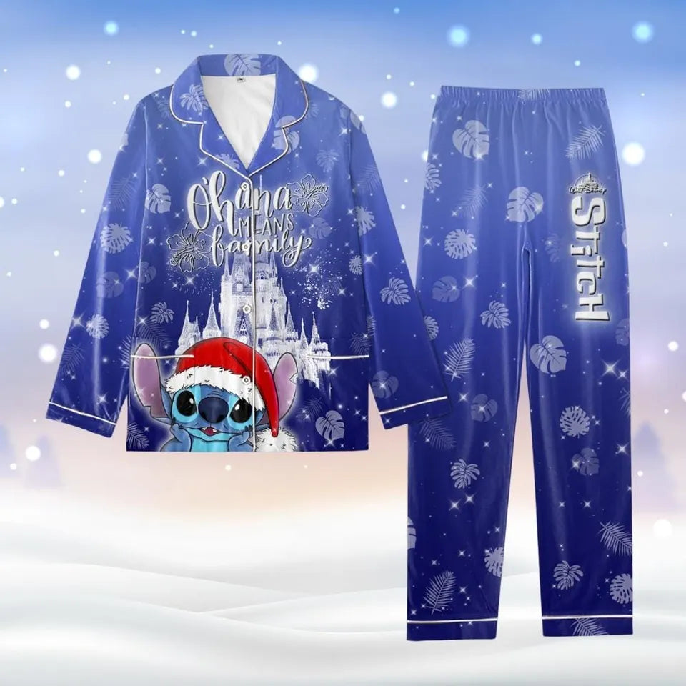 Disney Stitch Pajamas Christmas, Stitch Ohana Means Family Pajamas, Stitch Thick Pajamas, Lilo And Stitch Pajamas Women, Gift For Her