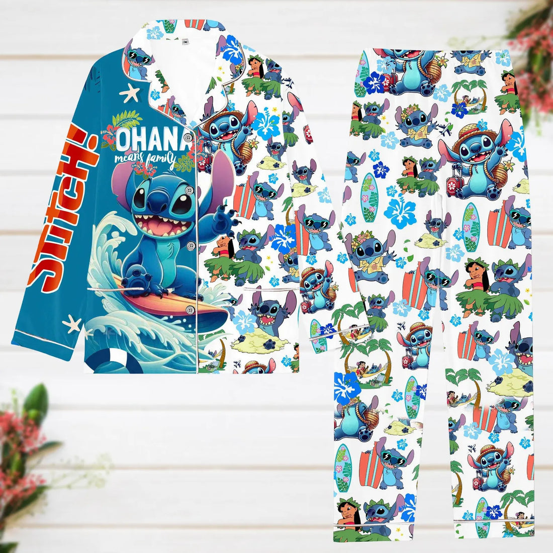 Disney Stitch Pajamas, Ohanas Means Family Pajamas Set, Lilo And Stitch Women Pajamas, Cartoon Movie Pj Set, Magic Kingdom Gift
