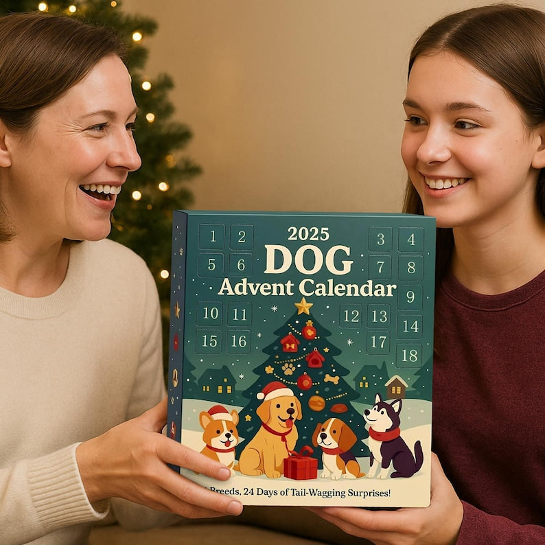 Dog Breed Advent Calendar 2026 24 Day Dog Figurines Vintage Christmas Ornament Countdown