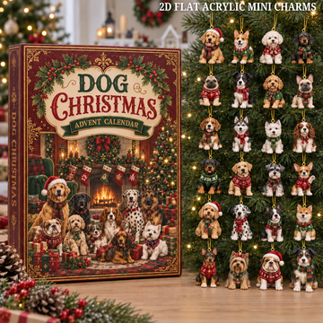 Dog Christmas Advent Calendar 2026 24 Flat Acrylic Dog Ornaments