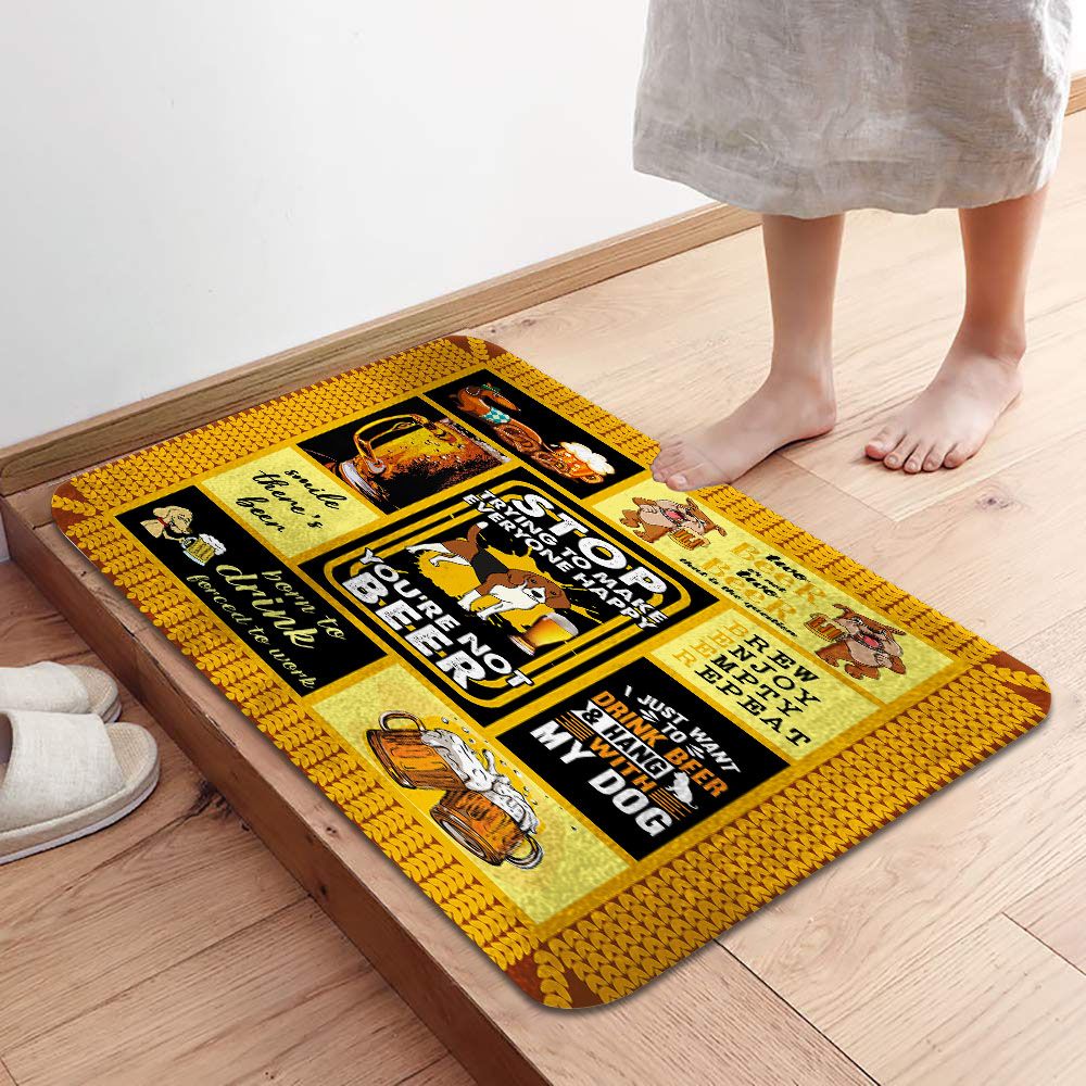 Dog Doormat - Dog And Barley Drink Cup Pattern In Barley Themed Doormat - Gifts For Dog Lovers