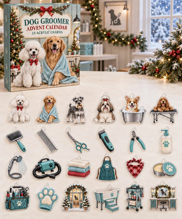 Dog Groomer Advent Calendar 2026 - 24-Day Countdown, Acrylic Charms