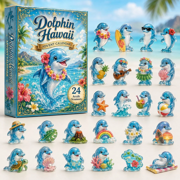 Dolphin Hawaii Ocean Advent Calendar 2026 - 24-Day Countdown, Acrylic Charms Every Day Bring New Suprises