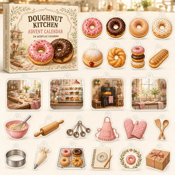 Doughnut Making Advent Calendar 2026 - 24-Day Countdown, Acrylic Charms