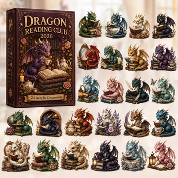 Dragon Reading Club Advent Calendar 2026 - 24-Day Countdown, Acrylic Charms Every Day Bring New Suprises