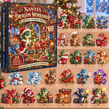 Dragon Workshop Of Santa advent calendar 2026 - 24-Day Countdown, Acrylic Charms