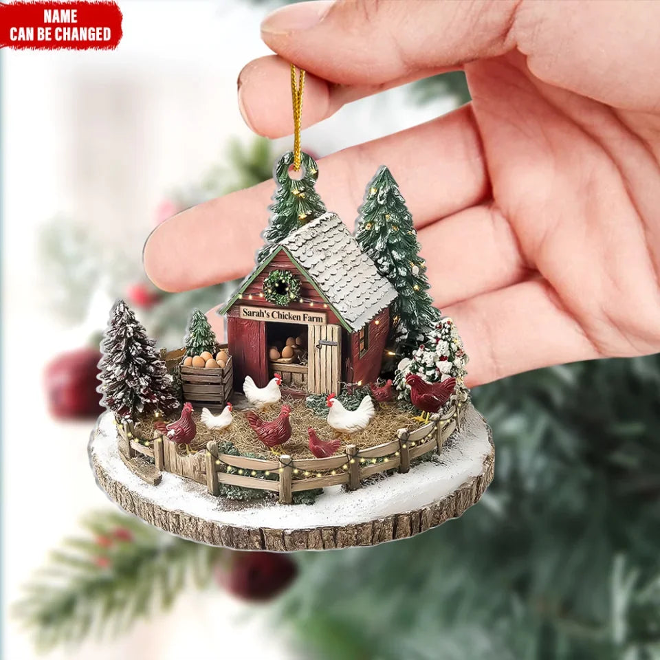 Dreamy Chicken Farm Personalized Acrylic Ornament Gifts For Chicken Lovers