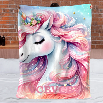 Dreamy Unicorn Blanket - Personalized Blanket - Gift for Girls - SDG