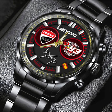 Ducati Lenovo Team x Marc Márquez Black Stainless Steel Watch – HOATT 9341