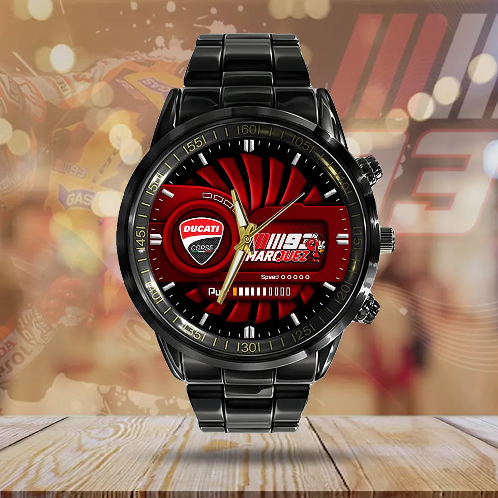 Ducati Lenovo Team x Marc Márquez Black Stainless Steel Watch – MAITM 10285