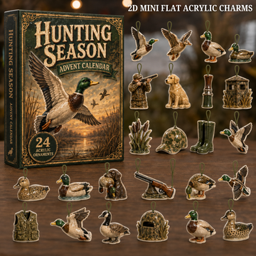 Duck Hunting Season Advent Calendar 2026 24 Day Festive Countdown Acrylic Charms Blind Box Gift For Hunting Lovers