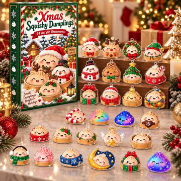 Dumpling Christmas Advent Calendar 24 Day Acrylic Ornament Countdown Cute Dumpling Christmas Decor Christmas Countdown Box
