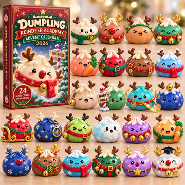 Dumpling Reindeer Academy advent calendar 2026 - 24-Day Countdown, Acrylic Charms