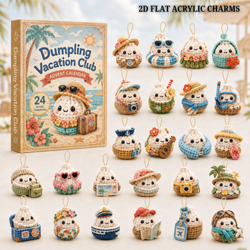 Dumpling Vacation Club Advent Calendar 2026 24 Day Festive Countdown Acrylic Charms Blind Box Gift For Crochet Lovers