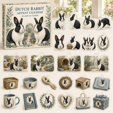 Dutch Rabbit Advent Calendar 2026 - 24-Day Countdown, Acrylic Charms