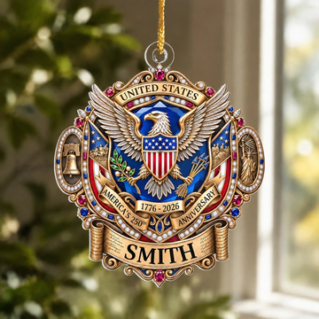 E Pluribus Unum 250Th Anniversary Personalized Acrylic Ornament Custom Family Patriotic Christmas Ornament America 250Th Birthday Tree Decoration Usa Anniversary Gift 2026