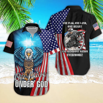 Eagle Veteran One Nation Evermore Aloha Hawaiian Shirts For Men Women, 4th July Independence Day American Flag Hawaiian Shirt, Gift For Summer, Friend
