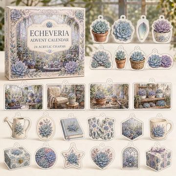 Echeveria Advent Calendar 2026 - 24-Day Countdown, Acrylic Charms