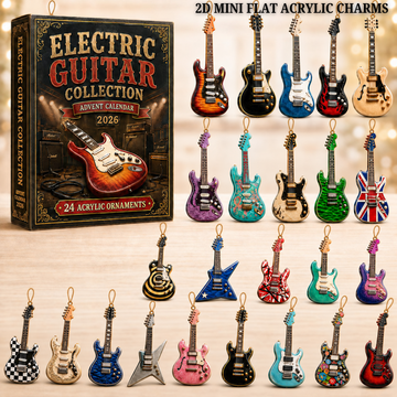 Electric Guitar Advent Calendar 2026 24 Day Festive Countdown Acrylic Charms Blind Box Gift For Guitar Lovers