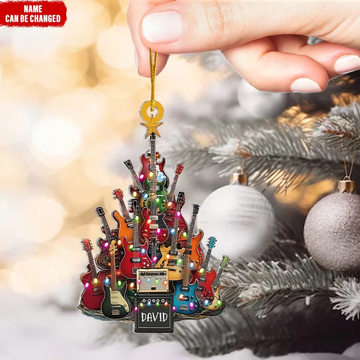 Electric Guitar Personalized Acrylic Ornament Guitar Christmas Ornament Guitar Xmas Decor