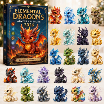 Elemental Dragons Advent Calendar 2026 - 24-Day Countdown, Acrylic Charms Every Day Bring New Suprises