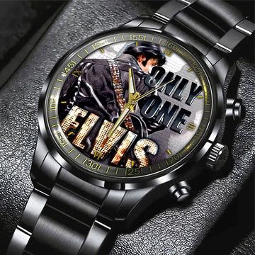 Elvis Presley Black Stainless Steel Watch – GNE 1898