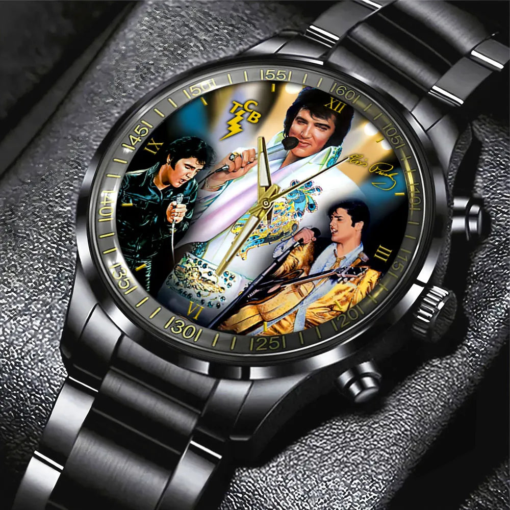Elvis Presley Black Stainless Steel Watch – GNE 1903-1