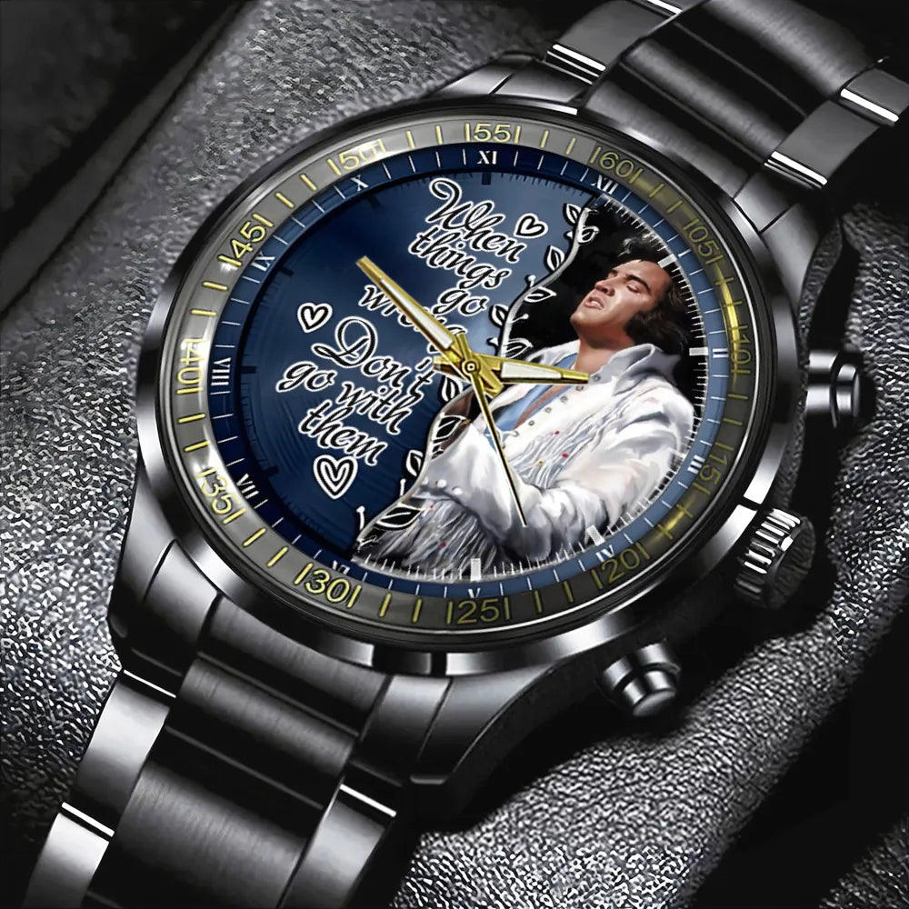 Elvis Presley Black Stainless Steel Watch – HOATT 7663-1