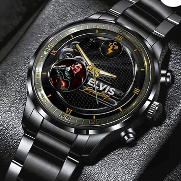 Elvis Presley Black Stainless Steel Watch – HOATT 7938