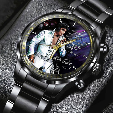 Elvis Presley Black Stainless Steel Watch – HOATT 7997