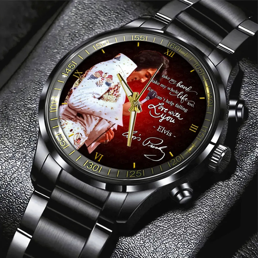 Elvis Presley Black Stainless Steel Watch – HOATT 8106-1