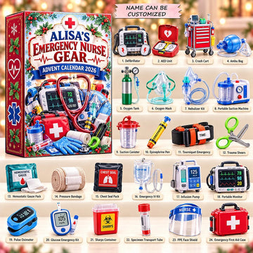 Emergency Nurse Gear Advent Calendar 2026 - 24-Day Countdown, Acrylic Charms