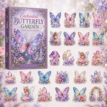 Enchanted Butterfly Garden Advent Calendar 2026 - 24-Day Countdown, Acrylic Charms Every Day Bring New Suprises