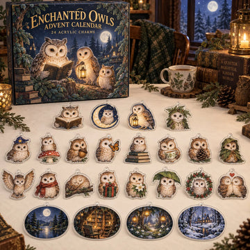 Enchanted Owls Advent Calendar 2026 - 24-Day Countdown, Acrylic Charms